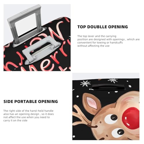 Travel Luggage Cover Merry Christmas Deer Fashion Washable Baggage Suitcase Protector Fit For Luggage X-Large4