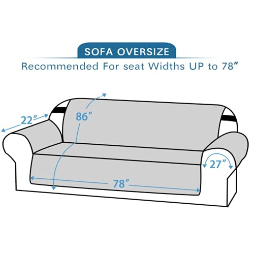 GAMUKAI Wasserabweisender, gesteppter Sofabezug für Hunde, Haustiere und Kinder, wendbarer Couchbezug mit elastischen Bändern, rutschfester, waschbarer Möbelschutz (Taupe, Übergröße)-7