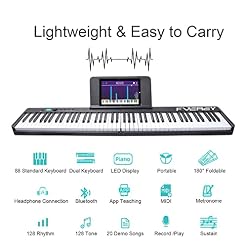 Piano pliant portable 88 touches Bluetooth avec pédale de sustain et étui de transport - Les Beatles, Paul McCartney, John Lennon, RIngo Starr, George Harrison Piano pliant portable 88 touches Bluetooth avec pédale de sustain et étui de transport – Image 5