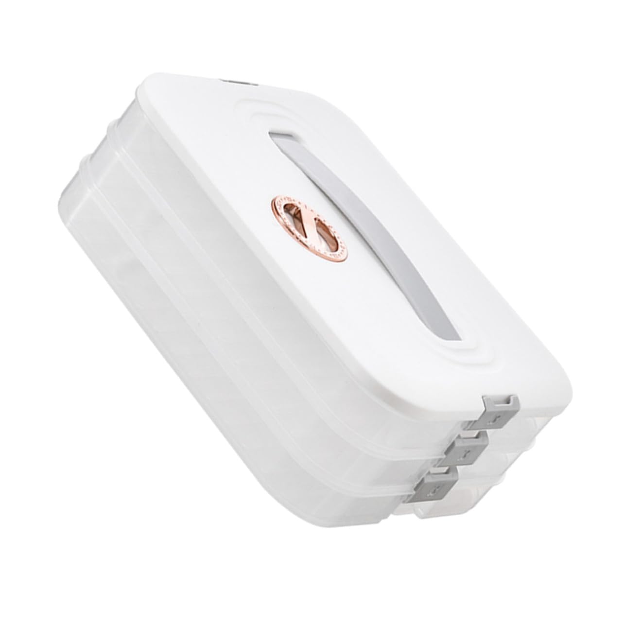 BESTYASH Boîte à Raviolis Empilable 3 Couches, Plastique Alimentaire Blanc, Hermétique Et Réutilisable, Rangement Compact Pour Réfrigérateur, Conserve Fraîcheur, Organisateur Cuisine Pratique