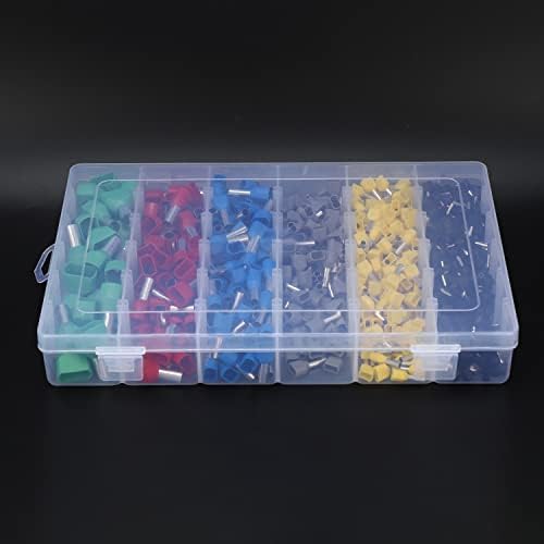 Hacbop 780pcs Twin Ferrules, Wire Ferrules Twin, Dual Bootlace Ferrule Teminator Kit Electrical Crimp Dual Entry Cord End Wire Terminal Connector,TE1508 TE2510 TE4012 TE6014 TE10-14 TE16-14
