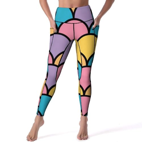 Legging de sport sirène colorée pour femmes en taille S | Pantalon de yoga fitness
