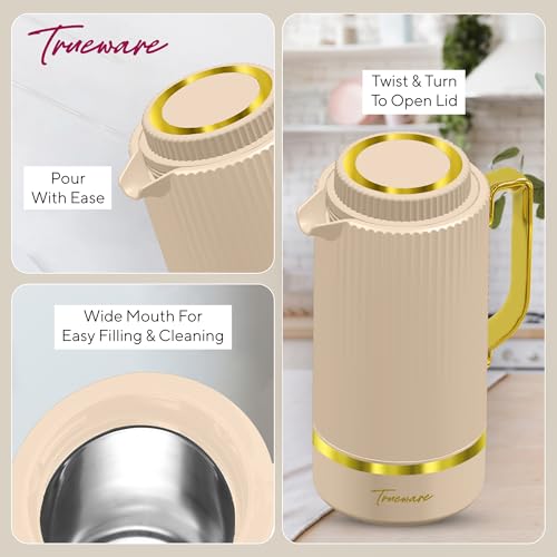 Image of Trueware Marvel 1800 Insulated Flask - 1500 Ml | PU Insulated Inner Stainless Steel Hot & Cold Flask, BPA Free, Leak Proof, Ideal for Tea, Coffee, Water, Hot Beverages