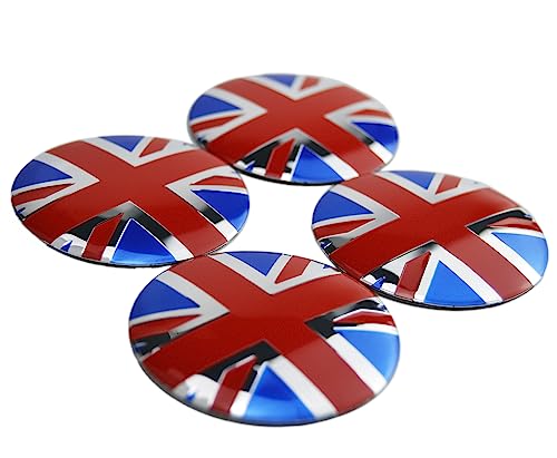 Cache-moyeux 52 mm Mini Cooper Union Jack : Centre de roue drapeau Royaume-Uni