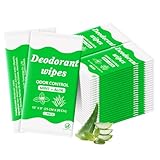 Travel Deodorant Body Shower Wipes Deodorizing Bathing Wipes, Disposable No Rinse Adults Women Men Individually Wrapped Underarm Sweat Antiperspirant Bath Wipe for Travel Camping Gym (Green, 100 Pack)