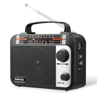 Multi-Band AM/FM/SW1-2 Radio Transistor Radio AC or Battery Operated with Best Reception Big Speaker and Precise Tuning Knob with AUX in & 3.5mm Earphone Jack