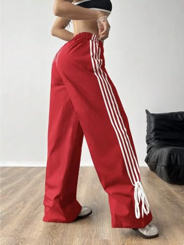 Image of Elasticated Sporty Women Cargo Track Pant with Side Stripes
