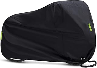 Kiboule Capa de bicicleta, capa de bicicleta, capa de chuva de bicicleta à prova d'água, poeira, chuva, proteção uv, serviço pesado para mountain bike, bicicleta de estrada com faixa refletiva, bolsa de armazenamento com orifícios de bloqueio 200 x 110 x 70 cm