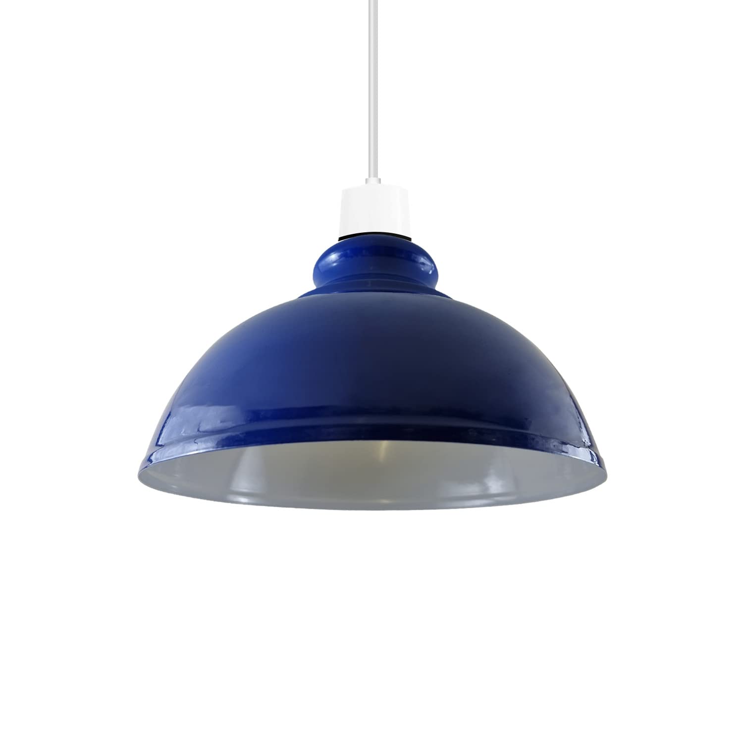 LEDSONE Retro Metal Navy Blue Ceiling Lampshade 29cm Easy Fit Modern Hanging Pendant Lightshade for Bedroom Dining Room Hallway Office Industrial Kitchen Restaurant Bar