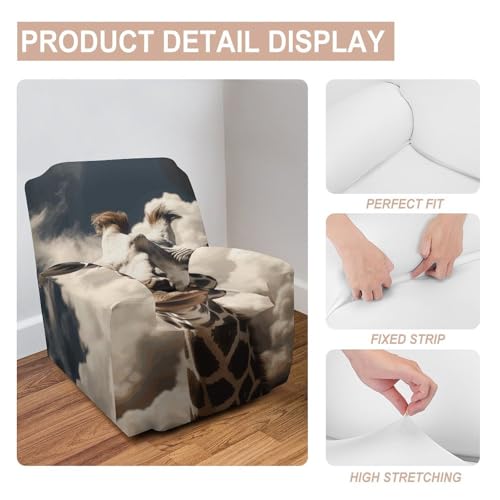 Housse de canapé extensible girafe pour rénover un fauteuil abîmé - 5