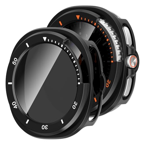 KPYJA 2 Pack Privacy Case for Samsung Galaxy Watch 8 Classic 46mm Screen Protector Anti-Spy Tempered Glass Film Cover Hard PC Case Bumper for Galaxy Watch 8 Classic Smart Watch