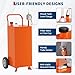 IHEX 30 Gallon Fuel Gas Caddy with Wheels & Manual Transfer Pump, Transfer Storage Tank [9.8ft Hose], Gasoline Diesel Fuel Container for Cars, Lawn Mowers, ATVs, Boats, Orange