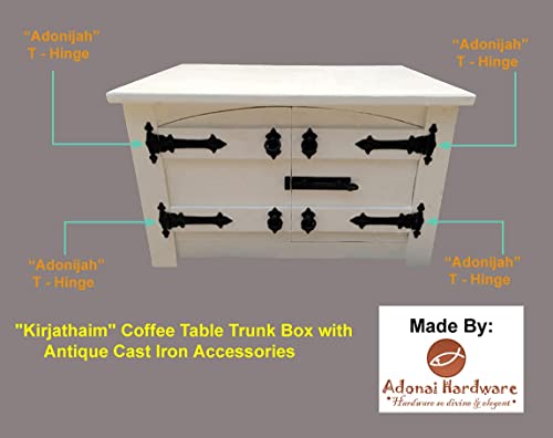 Adonai Hardware AH-ADO-HNG-035-IR Adonijah Antique Cast Iron Strap T Hinge  thumb #3