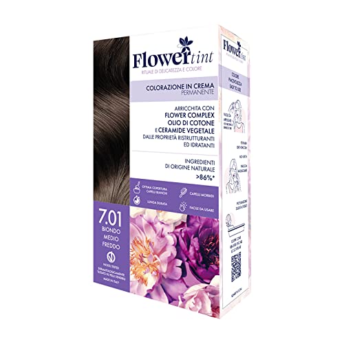 PUROBIO FLOWER TINT - COLORAZIONE 7.01 BIONDO MEDIO FREDDO IN CREMA PERMANENTE ECOBIO VEGANO