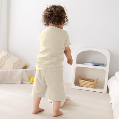 Toddler Boy Short Sleeve T-Shirt Shorts Sets, 100% Cotton Boy Summer Outfits3