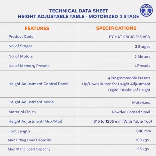 Image of ErgoYou - Electric Height Adjustable Standing Table - Dual Motor 3 Stage - 125 Kg Max Weight Capacity - E15 Series - Ergonomic Sit Stand Computer Desk (Maple, 47 x 23.5 inches)