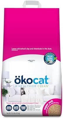 ökocat Super Soft Wood Unscented Clumping Cat Litter, 10.6 Pounds - Natural Ingredients, Stops Odor, Clumps Solid, 99% Dust Free, Great for All Cats, Sensitive Paws, Kittens