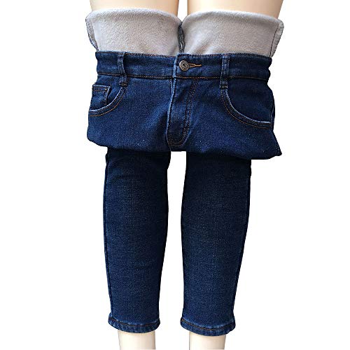 heipeiwa Women's Fleece Lined Jeans High Waist Jeans Ladies Stretch Winter Skinny Jeans