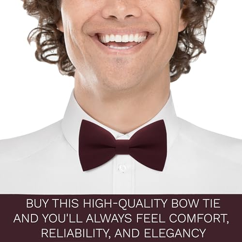 Image of Bow Tie House Mens Bowties Pre-tied Shape Clip on Bowtie Solid Men Formal Wear for kids, baby boys, toddler any age bow ties
