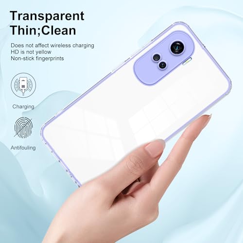 WOKEZ klart fodral för Honor 90 Lite med färgad ram - lila skydd