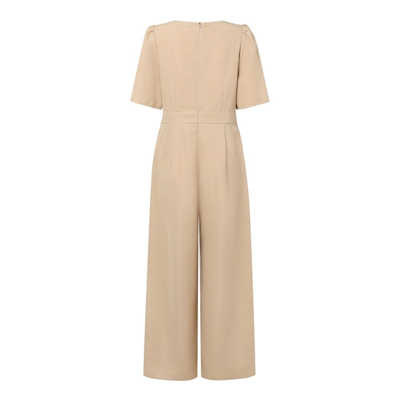 Jumpsuit Donna Tute eleganti aderenti in vita da donna, scollo quadrato, moda da strada, maniche corte, pantaloni larghi, tute solide for il tragitto casa-lavoro