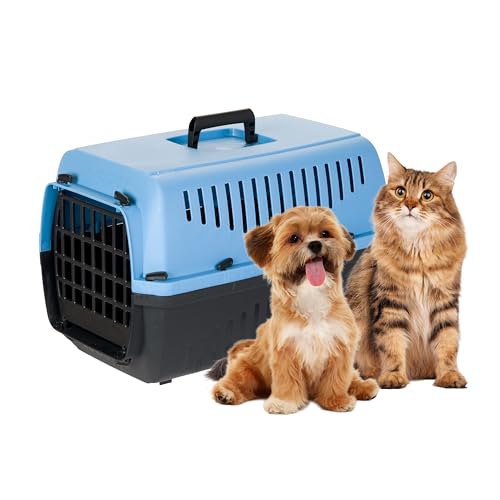 Ferplast Katzentransportbox SKIPPER 2, Hundetransportbox, Haustiertransportbox für kleine Hunde und Katzen bis 8 kg, Hundetransportbox, Katzentransportbox, 55x36xH 33 cm, aus Kunststoff mit Klappgriff