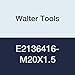 Walter Tools E2136416-M20X1.5 Paradur HSS Machine Tap, TICN Finish, 16 mm Shank Diameter, 1.5 mm Thread Length, 24 mm Cutting Length, 125 mm Overall Length, M20 Cutting Diameter