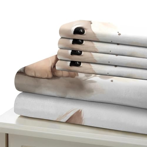 Parure de lit king lapin mignon 3 pièces en microfibre douce