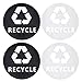 YARNOW 4Pcs Recyceln Aufkleber Mülleimer Etikett PVC Mülleimer Mülleimer Recyceln Aufkleber wasserdichte Fenster Auto LKW Recycling-Zeichen (Schwarz Und Weiß)