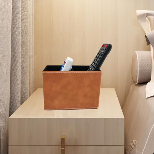 Image of Pen Pencil Holder Cup Container Leather Desk Organizer Stand Decor Brush Scissor Holder Decoration Office Desk Home School