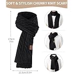 Remifa Winter Hat Scarf Gloves Set for Women, 3 PCS Pom Pom Beanie Hat Touchscreen Glove Long Neck Kint Scarf Christmas Gifts - Image 4