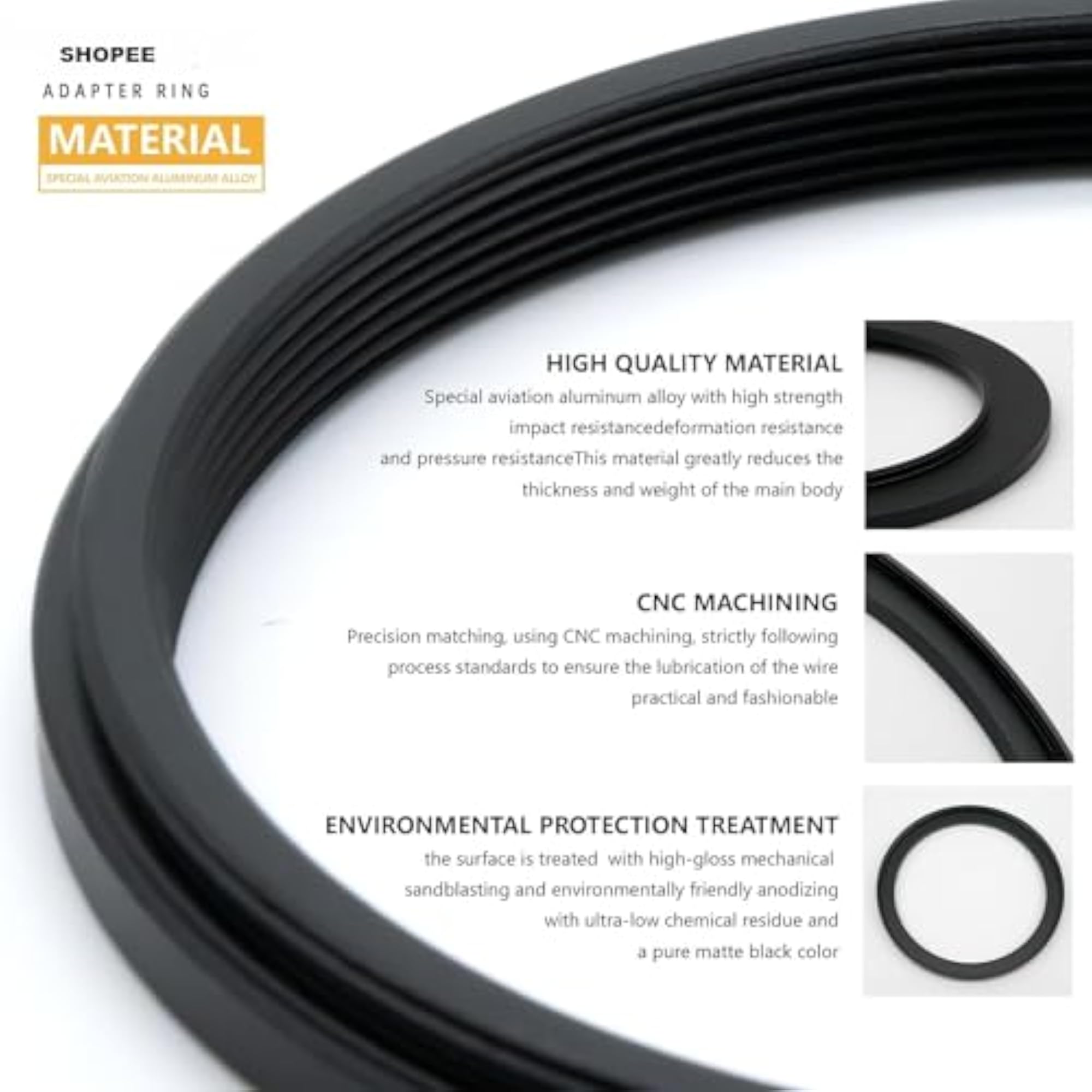 55mm to 52mm Step-up Adapter Rings for Camera Lenses
