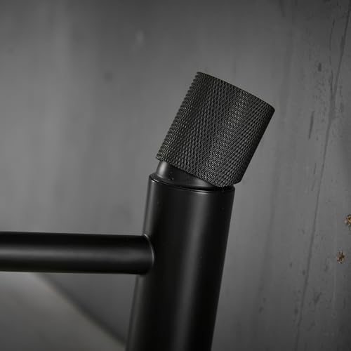 Robinet mitigeur d'eau chaude et froide en céramique noire pour vasque - 4