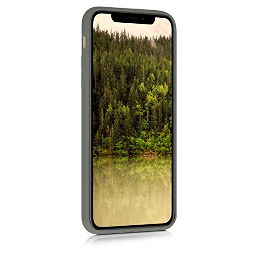 kwmobile telefoonhoesje compatibel met Apple iPhone 11 Pro Max hoesje - Zachte case voor smartphone - Back cover in mat olijfgroen - Afbeelding 3