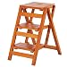 STRAW Passo Sgabello, 3 Passo Sgabello casa in Legno Sedia Pieghevole Ladder ispessite Biblioteca Stair Chair Portable