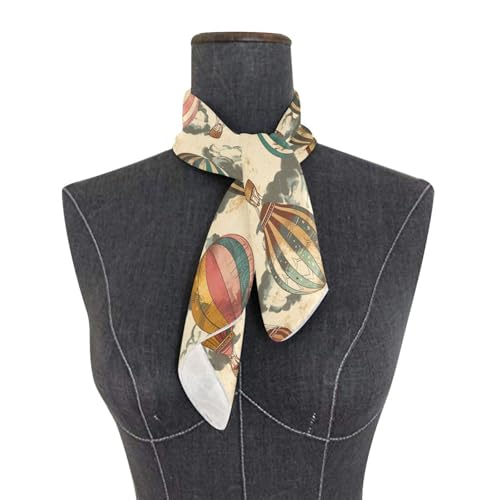 Square Scarf Retor Hot Air Balloon Silk Feeling Bandanas Head Scarfs Hair Wraping Neckerchief for Women 23.6 Inch3