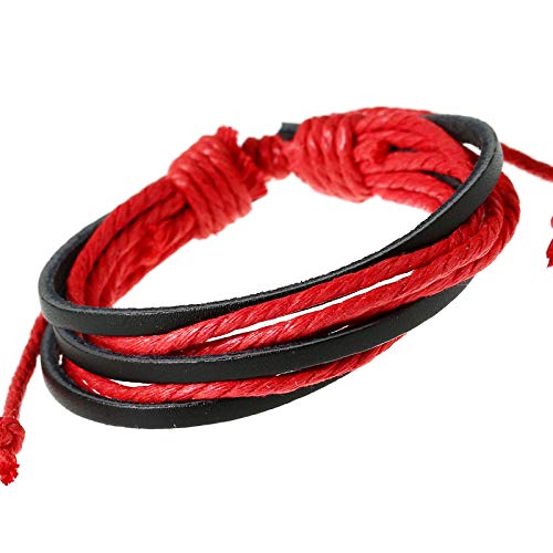 Bracelet tissé en cuir rouge pour sublimer vos tenues au quotidien