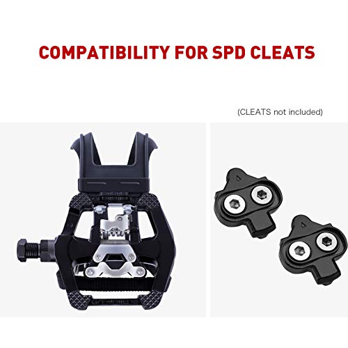 JOROTO SPD Pedals 9/16''Hybrid Pedal Cleats for Shimano SPD System with Toe Cages Clips and Straps for Spin Indoor Exercise Bikes with Truly Sealed Bearing Spindle