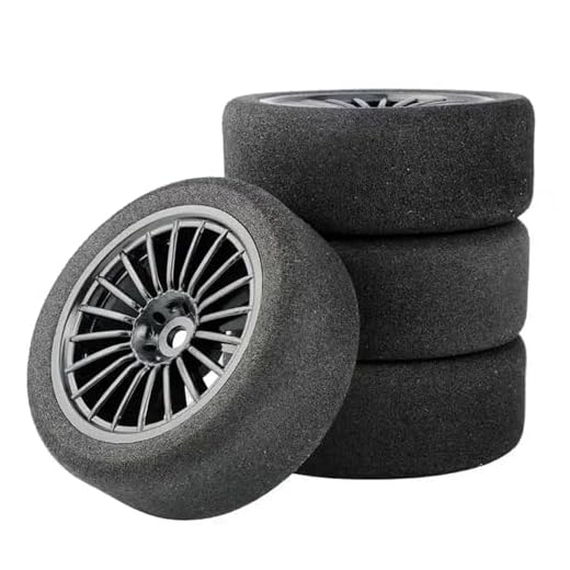 Rc Upgrade Components For HSP For HPI 1/10 Sponge Tires And Wheel Rims With 3mm Offset And 12mm Hex RC On-Road For Racing Car Model For Toys Accessory(C BLACK)