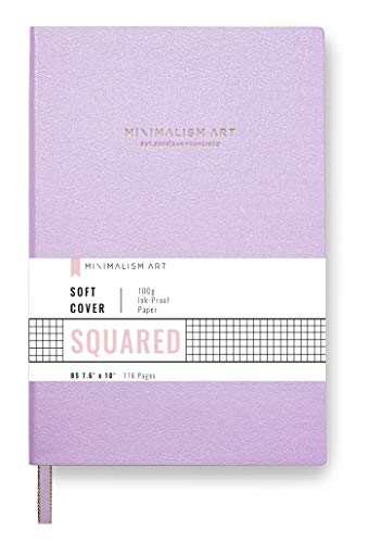 Arte minimalista, capa macia premium para caderno, agenda quadriculada, 176 páginas, papel espesso p
