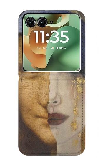 Etui flip housse cuir Motorola Razr+ 2026 protection clapet motif Mona Lisa