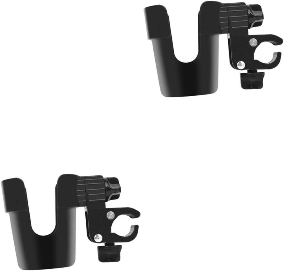 DECHOUS 2pcs Stroller Drink Holder for Bottles and Water Cups Cup Holder for Strollers Wheelchairs and Trolleys Rotation Easy Installation