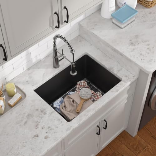 Talllor 24"x18" Black Undermount Laundry Sink Granite Composite 12" Deep by Talllor - Used condition - Image 2