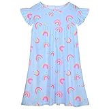 MHJY Girls Nightgowns Flutter Short Sleeves Princess Nightgown Sleepwear Soft Night Dress for Kids Toddler Girls