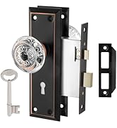 Toptotoo Mortise Lock Set Interior Door, Glass Door Knobs with Lock,Old Style Door Knob Replaceme...