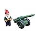Lamnes Funny Garden Gnome Statue with Cannonball and Cannon Cart, Military Gnome Decorations for Outdoor Indoor Lawn Statue Patio Yard, Halloween Christmas Thanksgiving Gifts