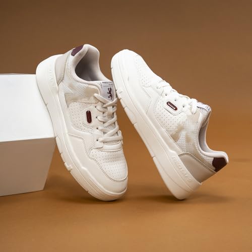 Image of Red Tape Women's Sneakers White Lilac Pu TPU Round Toe Lace-Up
