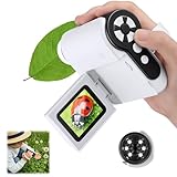 Barchrons 1000X Microscope for Kids 8-12, 4K HD Screen with 6 LED Lights, Portable Microscope for Outdoor STEM Learning, Rechargeable Science Kit, Birthday Valentines Day Easter Gifts for Kids