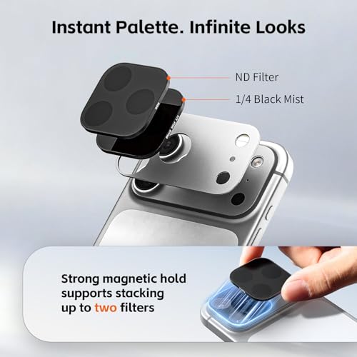 SmallRig Kwadratowy zestaw filtrów ND i czarnej mgły do iPhone'a 17 Pro (srebrny) 6074