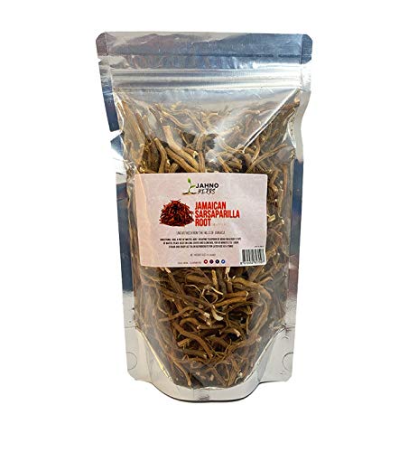 Jahno Herbs Jamaican Sarsaparilla Root (Smilax reglii) Cut and Sifted, Wild-Harvest
